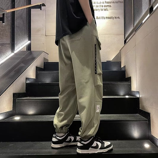 𖥟 𝔽𝕦𝕤𝕚𝕠𝕟 𝔽𝕠𝕔𝕦𝕤 ▓ 𝖜𝖔𝖗𝖐 𝖈𝖑𝖔𝖙𝖍𝖊𝖘 𖢘工裝褲夏季新款ins潮牌寬鬆休閒褲時尚多口袋束脚褲 D-12