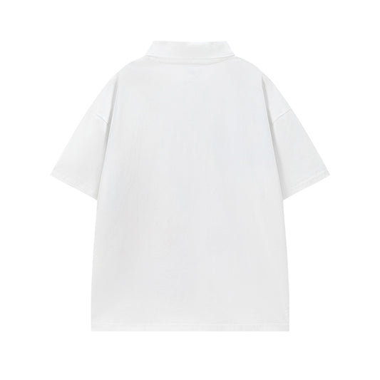 𝕃oose 𝔽it ☞𝟤𝟢𝟤𝟧 ☜美式復古抽象印花翻領寬版上衣 SA-03