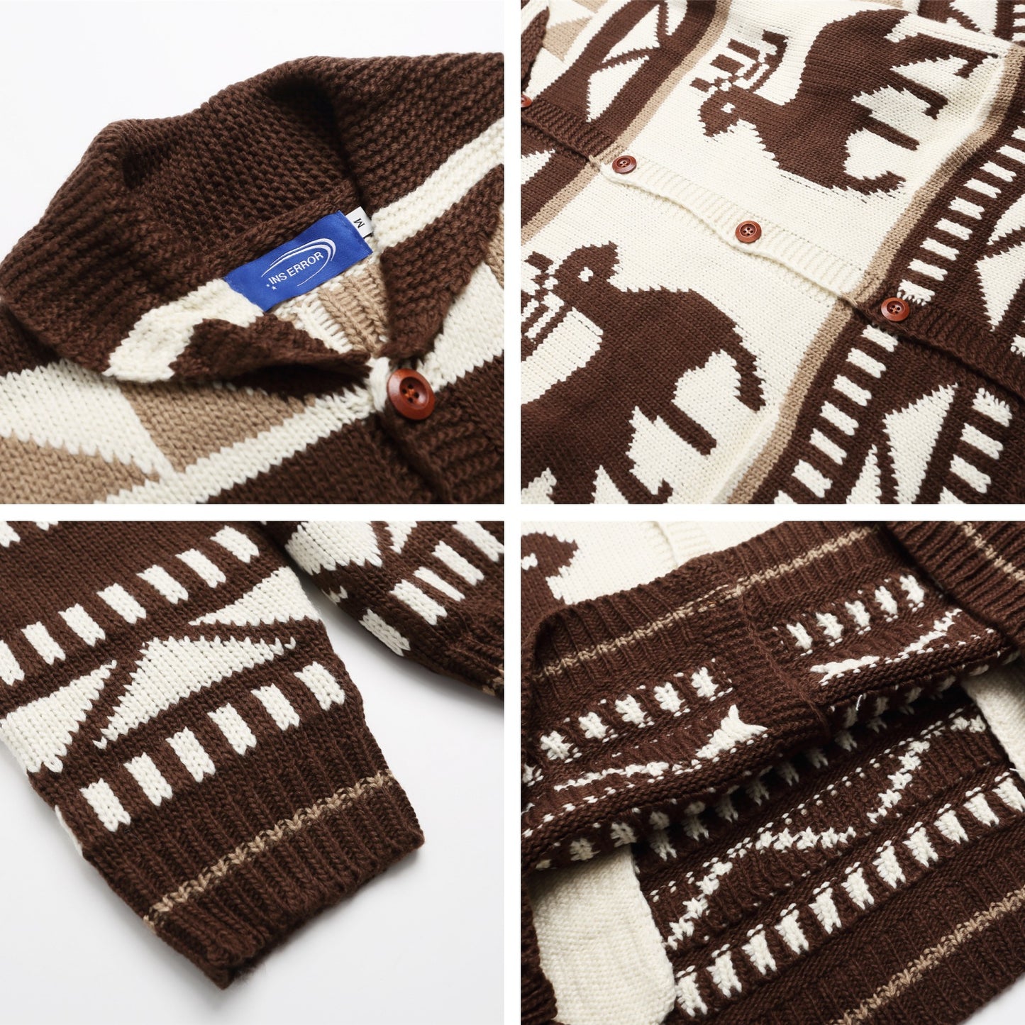 ⓀⓃⒾⓉ𒉽2025秋冬麋鹿翻領針織外套 K-111