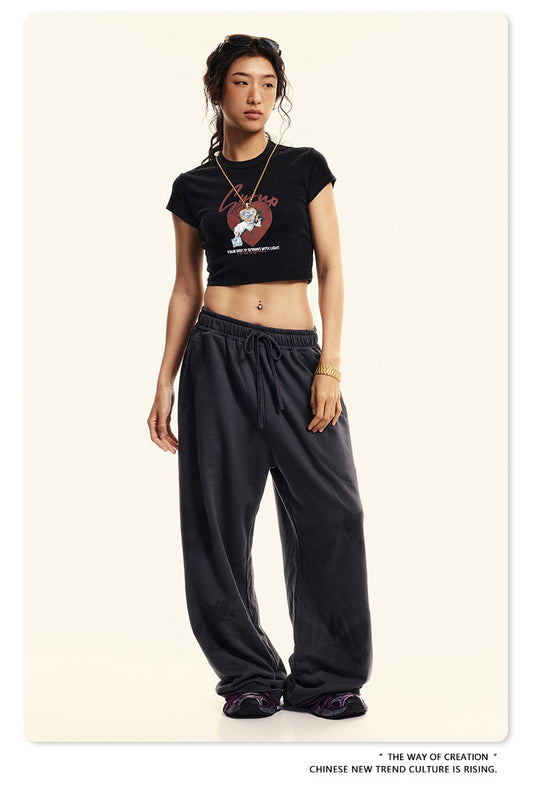 Fierce & Fitted 美式夏季修身辣妹短版上衣G46 復古黑