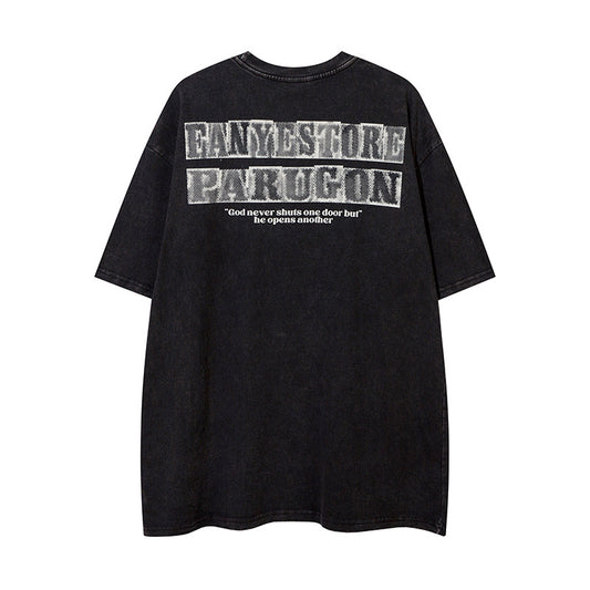 𝕃oose 𝔽it ☞𝟤𝟢𝟤𝟧 ☜美式復古杜賓犬圖案男女中性T-Shirt上衣 FY24