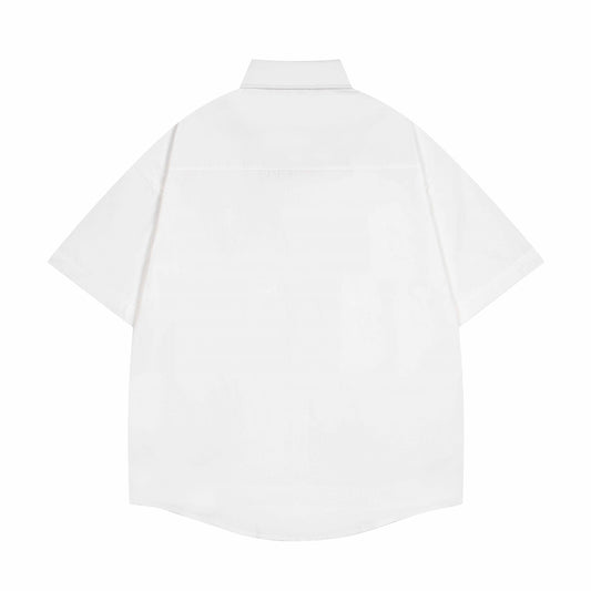 𝕃oose 𝔽it ☞𝟤𝟢𝟤𝟧 ☜領帶系列蠟筆手繪印花百搭休閒寬鬆襯衫U-01