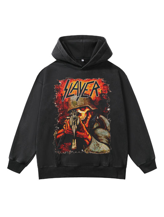 ♛𝔽𝕦𝕤𝕚𝕠𝕟 𝔽𝕠𝕔𝕦𝕤 ♛410G重磅水洗美式復古落肩連帽大學T FZ-40