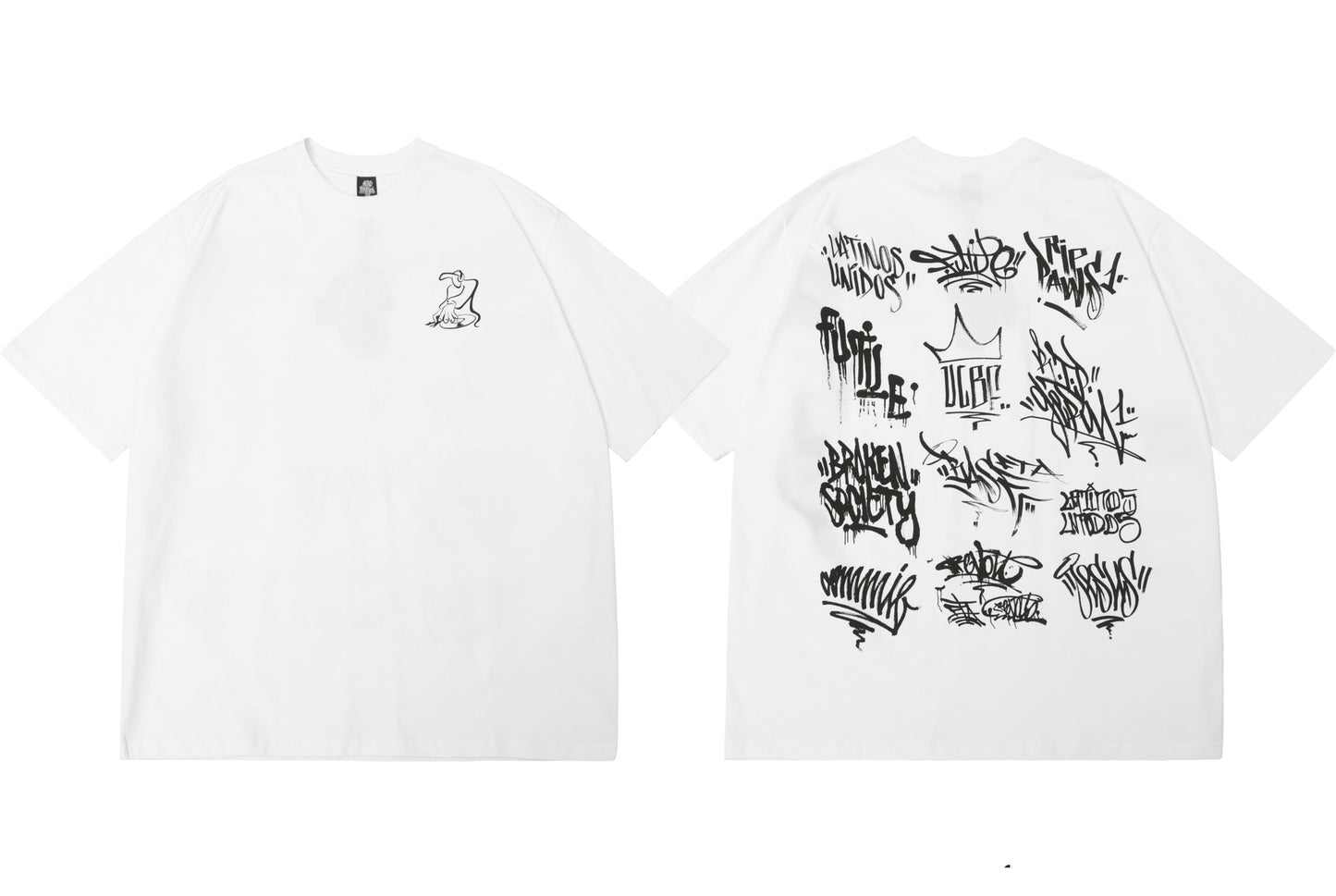 𝔽𝕦𝕤𝕚𝕠𝕟 𝔽𝕠𝕔𝕦𝕤 -ᴄʜɪᴄᴀɴᴏ♠︎悍匪♠︎ 美式DJ嘻哈滿版塗鴉短袖