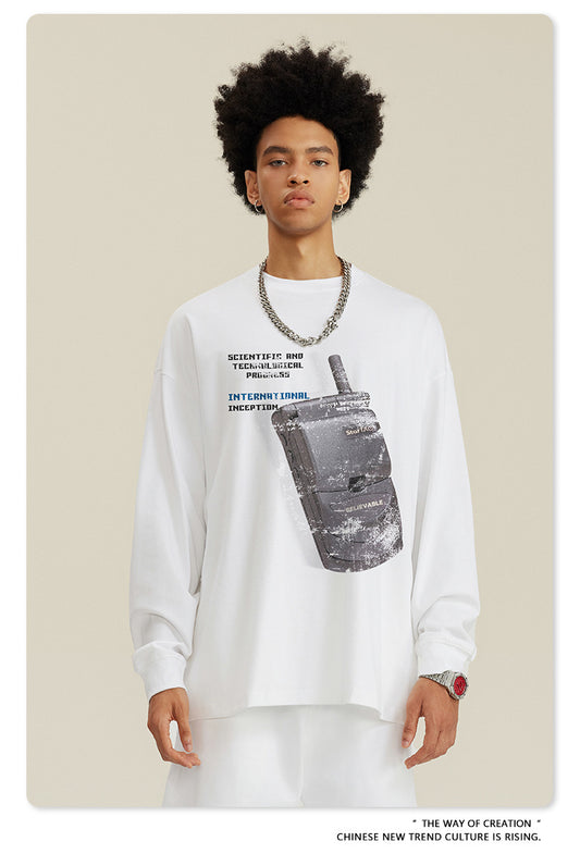 ♛𝔽𝕦𝕤𝕚𝕠𝕟 𝔽𝕠𝕔𝕦𝕤 ♛2025秋冬復古水洗印花大學T W-62