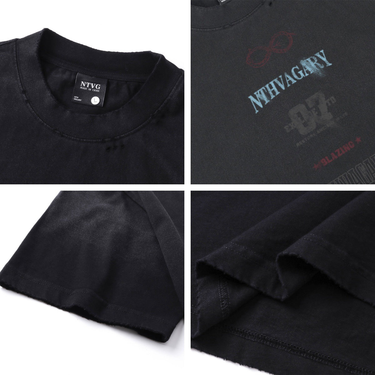 𝕃oose 𝔽it ☞𝟤𝟢𝟤𝟧 ☜美式復古水洗字母印花設計感風格男女中性 T-Shirt寬版上衣 NT-2