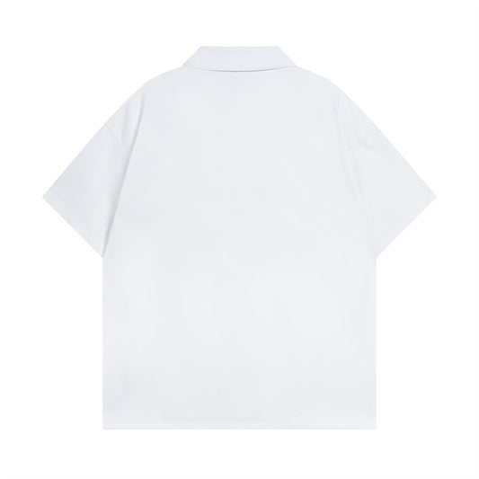 𝕃oose 𝔽it ☞𝟤𝟢𝟤𝟧 ☜美式復古圖案印花百搭寬鬆襯衫 ɴᴛ𝟢𝟪 (白色)