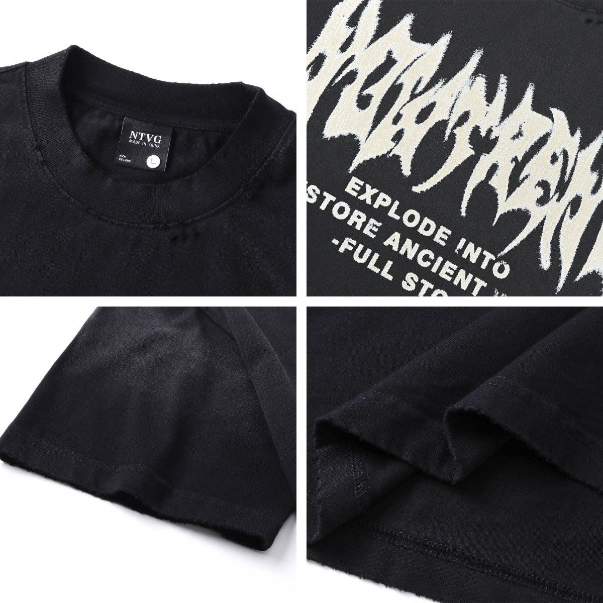 𝕃oose 𝔽it ☞𝟤𝟢𝟤𝟧 ☜美式復古設計感字母圖 男女中性 T-Shirt寬版上衣 NT-224