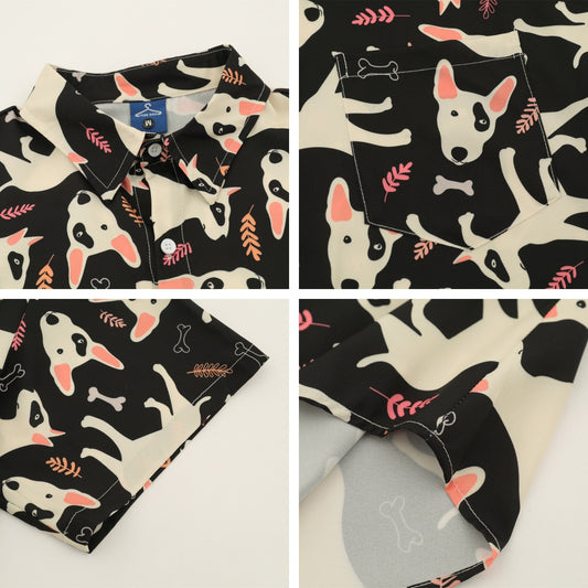 𝕃oose 𝔽it ☞𝟤𝟢𝟤𝟧 ☜日式復古可愛小狗滿版印花百搭休閒寬鬆襯衫 ᴠᴊ𝟥𝟦