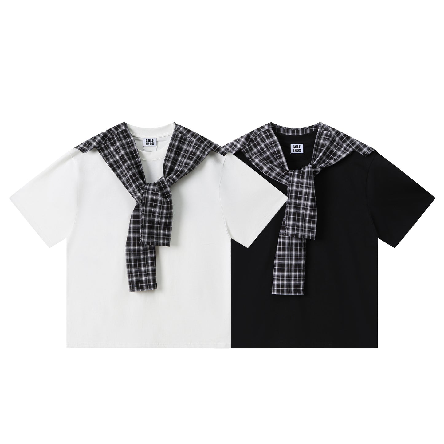 𝕃oose 𝔽it ☞𝟤𝟢𝟤𝟧 ☜美式復古披肩假兩件T袖上衣Z-9