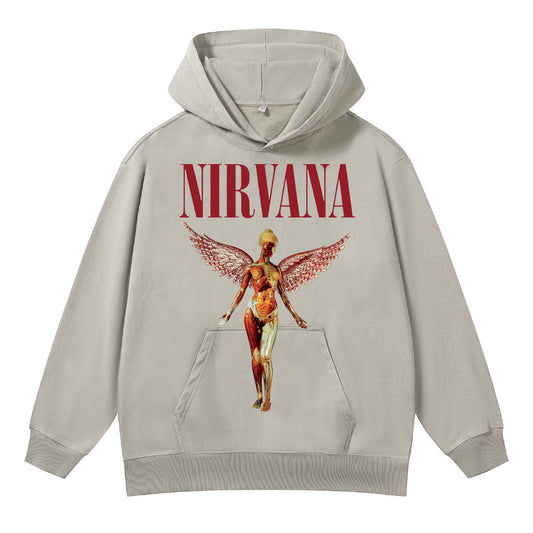 ♛𝔽𝕦𝕤𝕚𝕠𝕟 𝔽𝕠𝕔𝕦𝕤 ♛410G重磅水洗美式復古落肩連帽大學T FZ-13