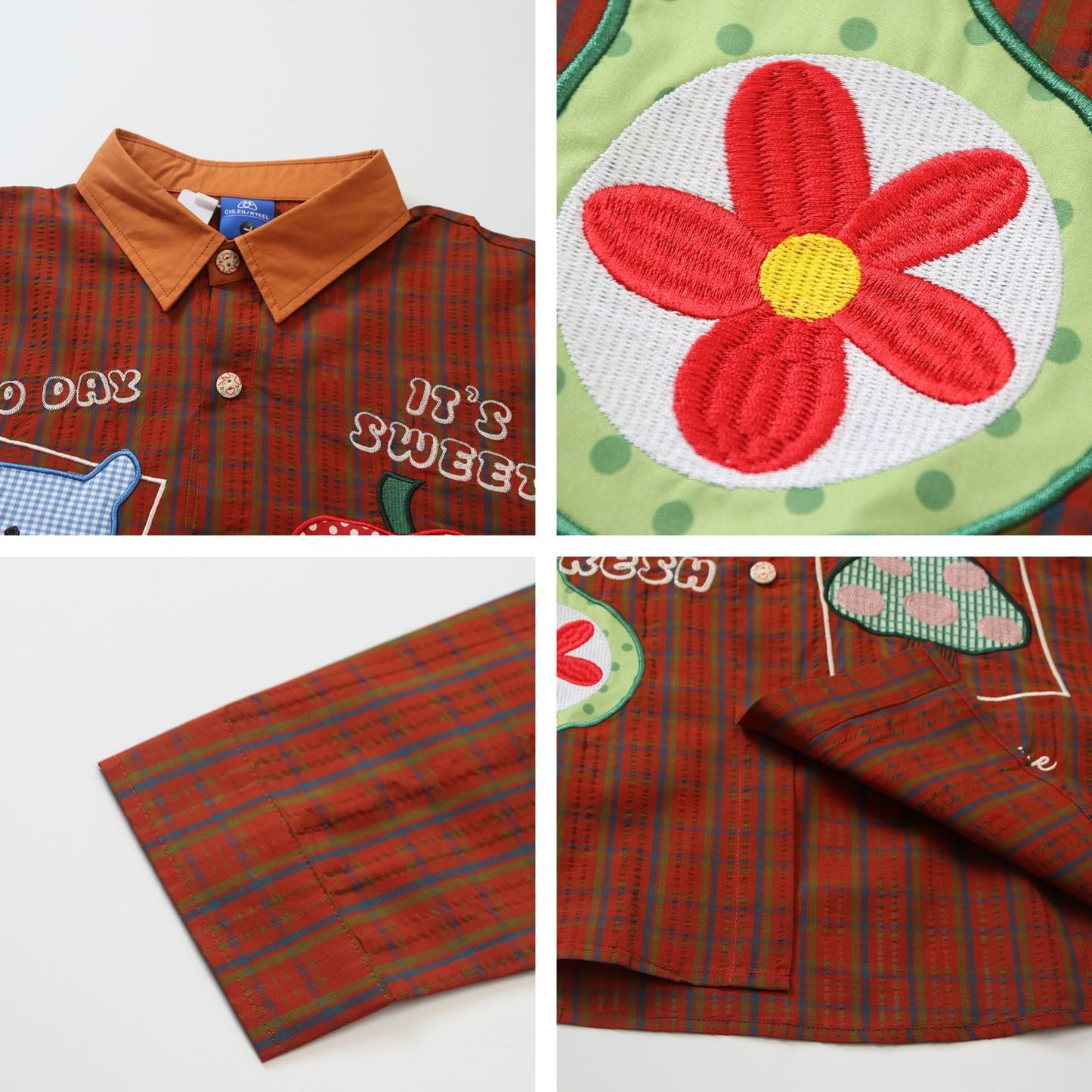 𝔼mbro 𝕊hirt𒉽2025秋冬復古創意寬鬆刺繡外套C-90