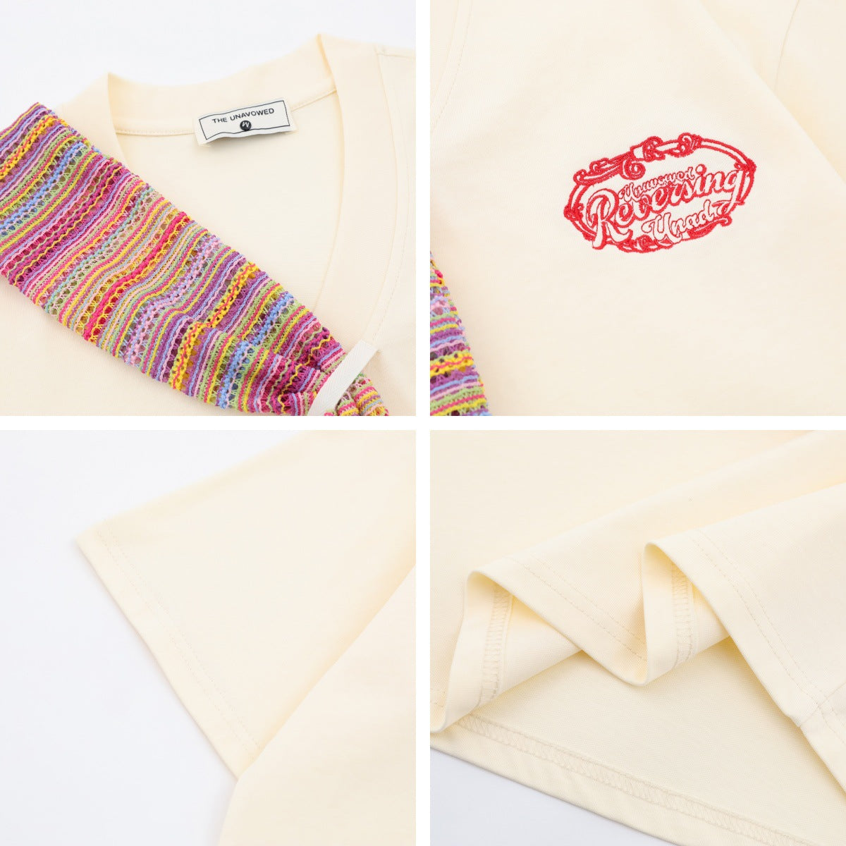 𝕃oose 𝔽it ☞𝟤𝟢𝟤𝟧 ☜慵懶風領巾拼接圓領寬版上衣TH-8