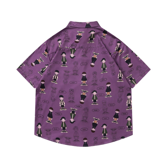 𝕃oose 𝔽it ☞𝟤𝟢𝟤𝟧 ☜日式復古卡通男孩滿印百搭休閒寬鬆襯衫 RF-185