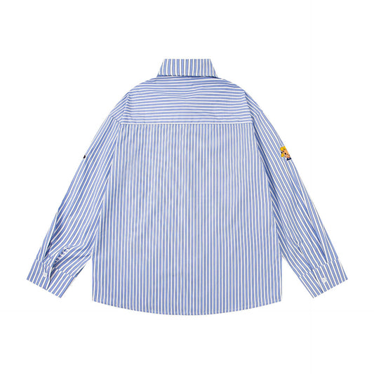 𝔼mbro 𝕊hirt𒉽2025秋冬可愛圖案刺繡寬鬆襯衫N-42