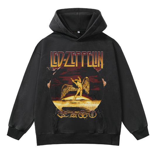 ♛𝔽𝕦𝕤𝕚𝕠𝕟 𝔽𝕠𝕔𝕦𝕤 ♛410G重磅水洗美式復古連帽大學T FZ- 42