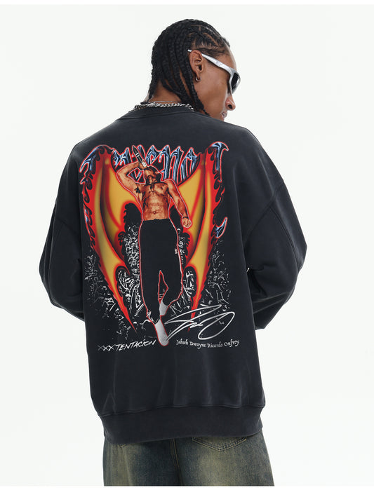 ♛𝔽𝕦𝕤𝕚𝕠𝕟 𝔽𝕠𝕔𝕦𝕤 ♛410G重磅水洗美式復古圓領厚T GH-63