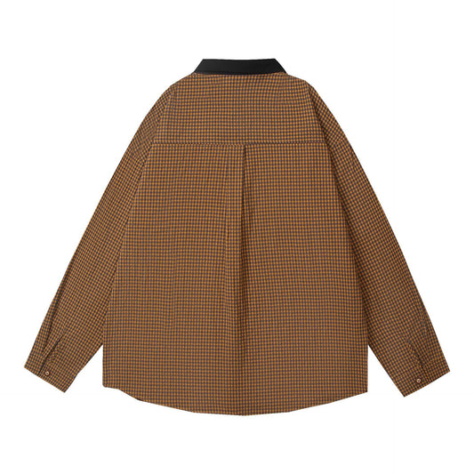 𝔼mbro 𝕊hirt𒉽2025秋冬可愛圖案刺繡寬鬆襯衫外套C-30