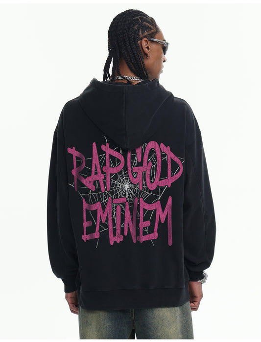 ♛𝔽𝕦𝕤𝕚𝕠𝕟 𝔽𝕠𝕔𝕦𝕤 ♛410G重磅水洗Eminem美式復古連帽大學T FZ-71