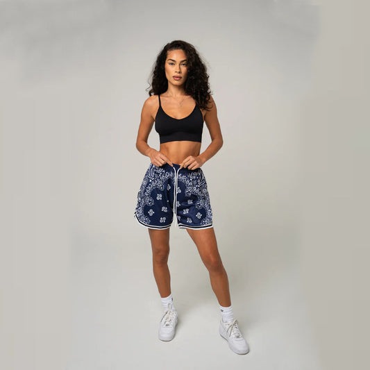 🔆𝔽𝕦𝕤𝕚𝕠𝕟 ☀ 𝔽𝕠𝕔𝕦𝕤 🔆美式Paisley shorts腰果花短褲男女夏速乾運動跑步訓練籃球四分短褲(4色)