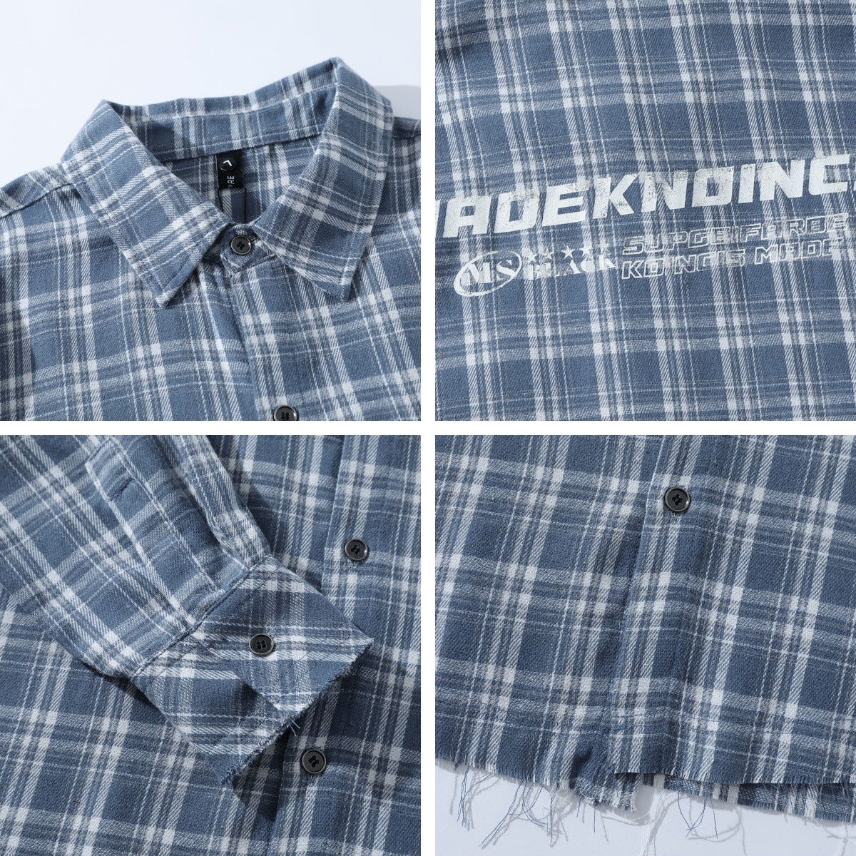 𝔼mbro 𝕊hirt𒉽2025秋冬復古格子寬鬆襯衫JD-8