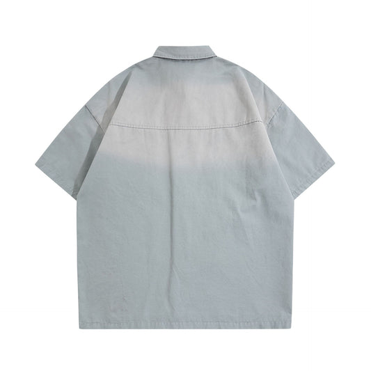 𝕃oose 𝔽it ☞𝟤𝟢𝟤𝟧 ☜領帶系列復古漸變染色休閒寬鬆襯衫 P-13