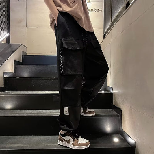 𖥟 𝔽𝕦𝕤𝕚𝕠𝕟 𝔽𝕠𝕔𝕦𝕤 ▓ 𝖜𝖔𝖗𝖐 𝖈𝖑𝖔𝖙𝖍𝖊𝖘 𖢘工裝褲夏季新款ins潮牌寬鬆休閒褲時尚多口袋束脚褲 D-12
