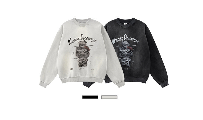 ♛𝔽𝕦𝕤𝕚𝕠𝕟 𝔽𝕠𝕔𝕦𝕤 ♛2025秋冬高磅復古水洗印花大學T B-67