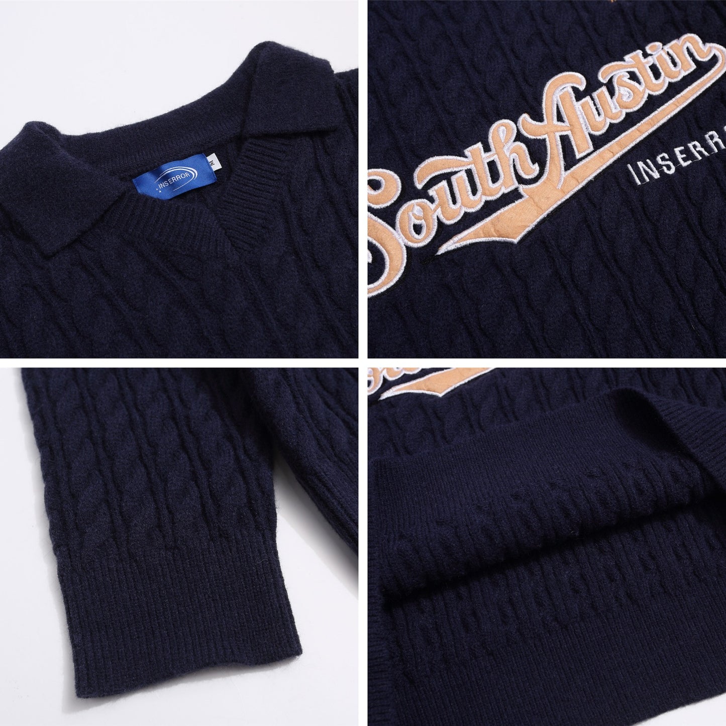 ⓀⓃⒾⓉ𒉽2025秋冬美式復古字母刺繡慵懶針織 K-08