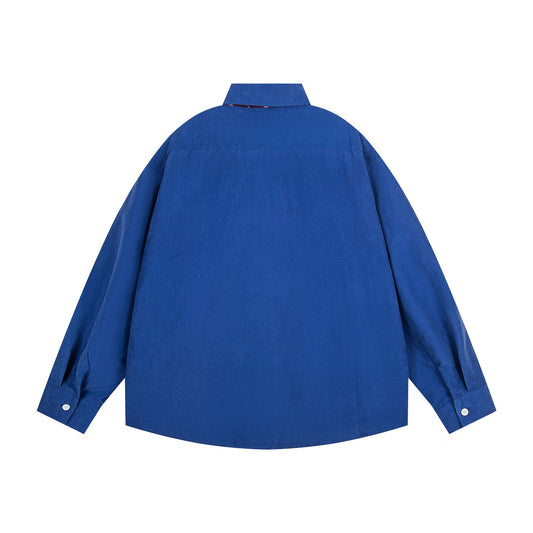 𝔼mbro 𝕊hirt𒉽2025秋冬領帶系列小熊刺繡格子寬鬆襯MO-18