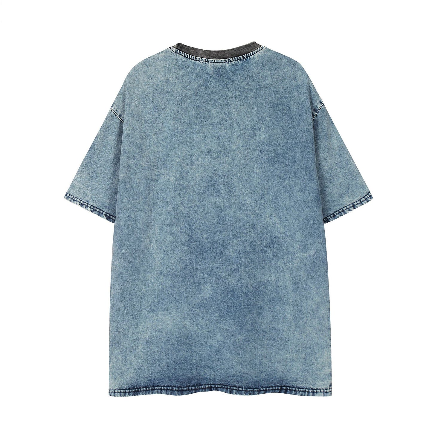 𝕃oose 𝔽it ☞𝟤𝟢𝟤𝟧 ☜美式做舊水洗拉鍊設計圓領男女中性 T-Shirt寬版上衣 G-727