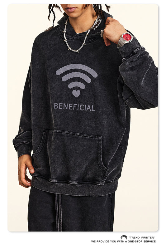 ♛𝔽𝕦𝕤𝕚𝕠𝕟 𝔽𝕠𝕔𝕦𝕤 ♛2025秋冬高磅復古水洗印花帽T 5-67