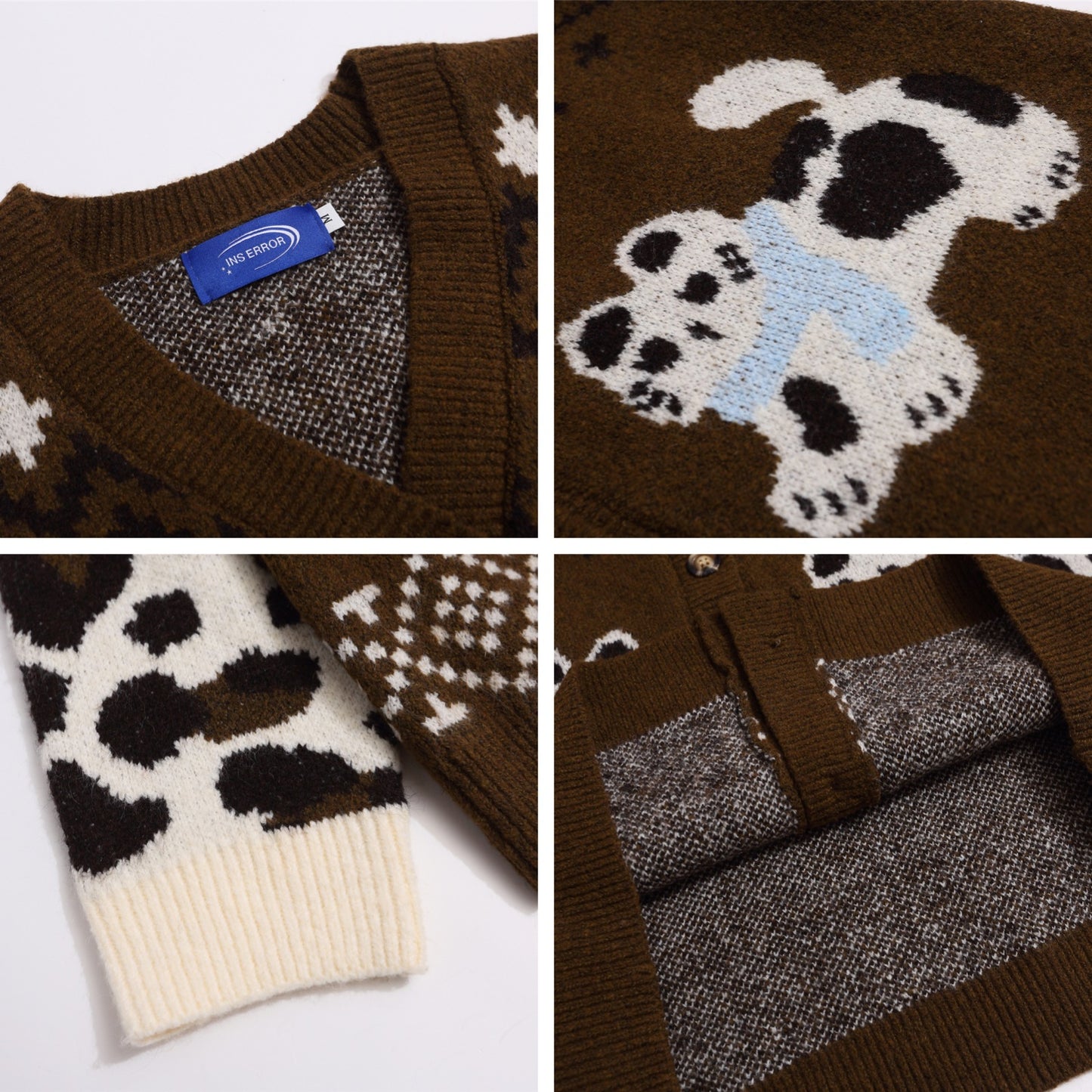 ⓀⓃⒾⓉ𒉽2025秋冬趣味小貓針織開衫外套 K-18