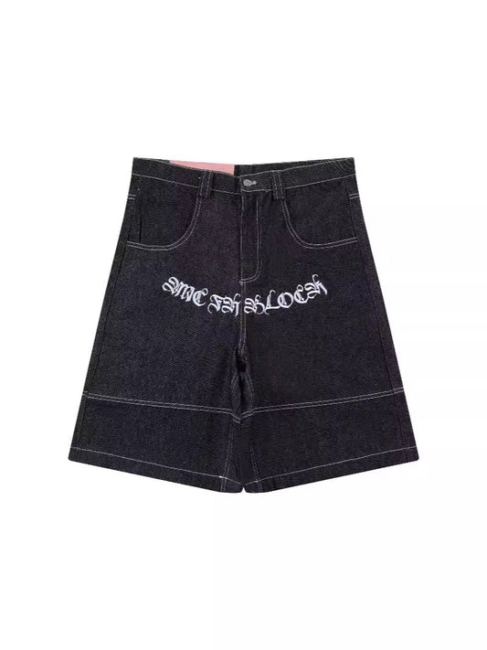 𝔽𝕦𝕤𝕚𝕠𝕟 𝔽𝕠𝕔𝕦𝕤 -ᴄʜɪᴄᴀɴᴏ♠︎悍匪♠︎ 美版重磅過膝七分褲電绣寬鬆牛仔短褲