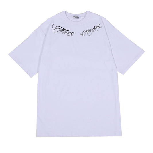 𝔽𝕦𝕤𝕚𝕠𝕟 𝔽𝕠𝕔𝕦𝕤 -ᴄʜɪᴄᴀɴᴏ♠︎悍匪♠︎美式嘻哈寬鬆上衣胸前草寫字體短袖