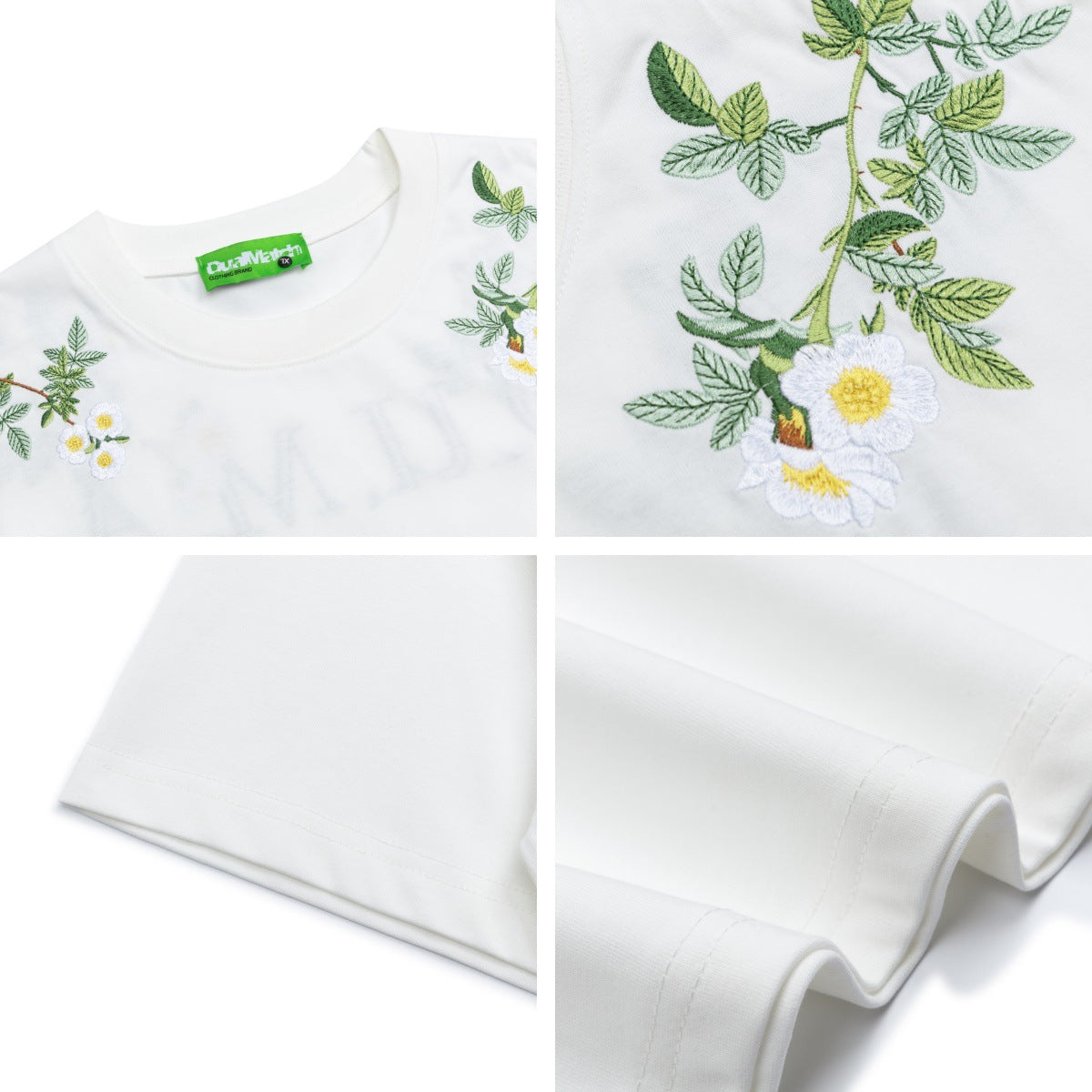 𝕃oose 𝔽it ☞𝟤𝟢𝟤𝟧 ☜美式復古花卉刺繡圓領寬版上衣D-6