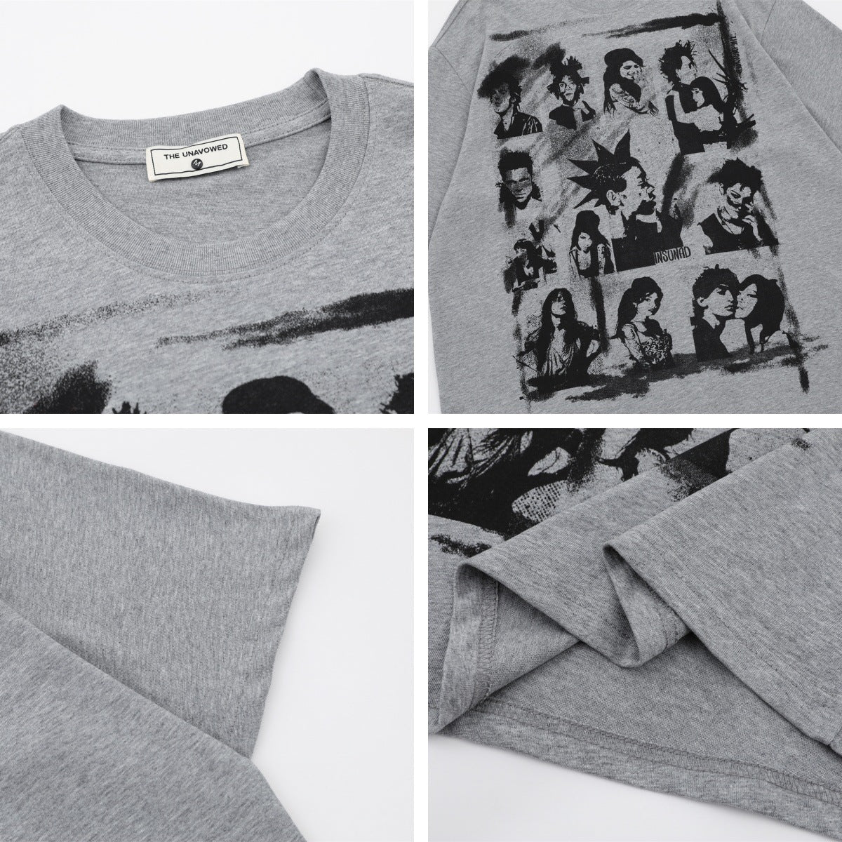 𝕃oose 𝔽it ☞𝟤𝟢𝟤𝟧 ☜美式復古人像印花圓領男女中性 T-Shirt寬版上衣 TH-116