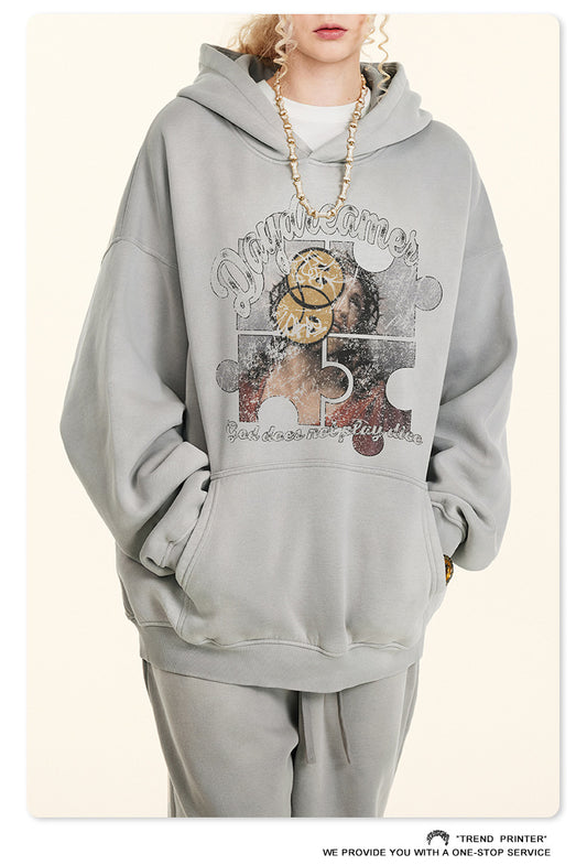 ♛𝔽𝕦𝕤𝕚𝕠𝕟 𝔽𝕠𝕔𝕦𝕤 ♛2025秋冬高磅復古水洗印花帽T B-68