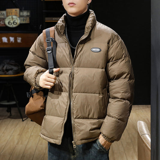 snɔoɟ uoı̣snɟ - 美式復古立領羽絨服2025冬季新款90白鴨絨加厚保暖外套男款 FG-115