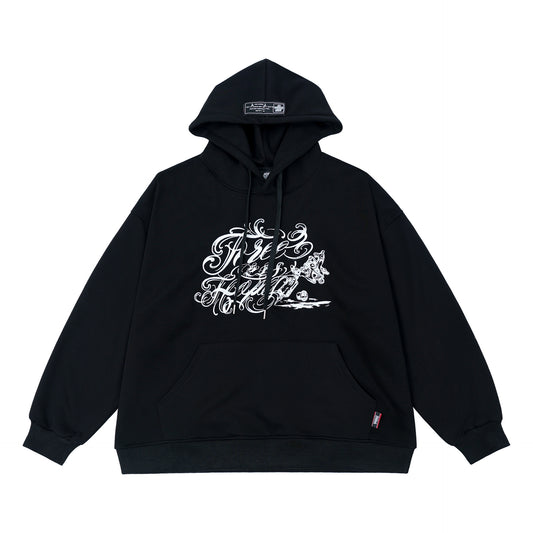 𝔽𝕦𝕤𝕚𝕠𝕟 𝔽𝕠𝕔𝕦𝕤 -ᴄʜɪᴄᴀɴᴏ♠︎悍匪♠︎ 美式嘻哈上衣電繡刺客筆連帽長袖大學帽T