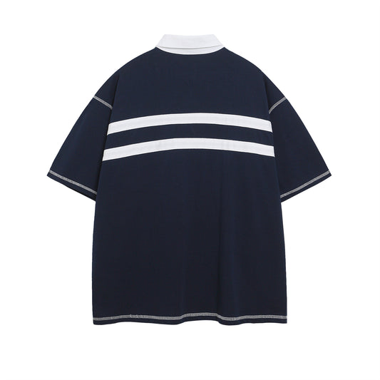 Polo Shirt𒉽美式復古卡通刺繡翻領POLO衫 I-39
