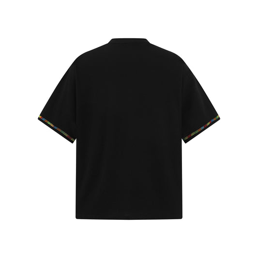 𝕃oose 𝔽it ☞𝟤𝟢𝟤𝟧 ☜領帶系列蠟筆塗鴉圓領寬版上衣A-3