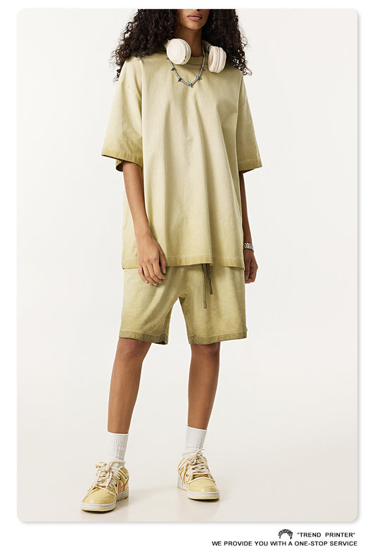 ▶𝔽𝕦𝕤𝕚𝕠𝕟 𝔽𝕠𝕔𝕦𝕤 ⌘𝓦𝓪𝓼𝓱𝓮𝓭 𝔀𝓲𝓷𝓭 ◀ 2025夏季歐美高街oversize寬鬆大碼半袖T恤雙紗平纹圓領短袖 TZ-02