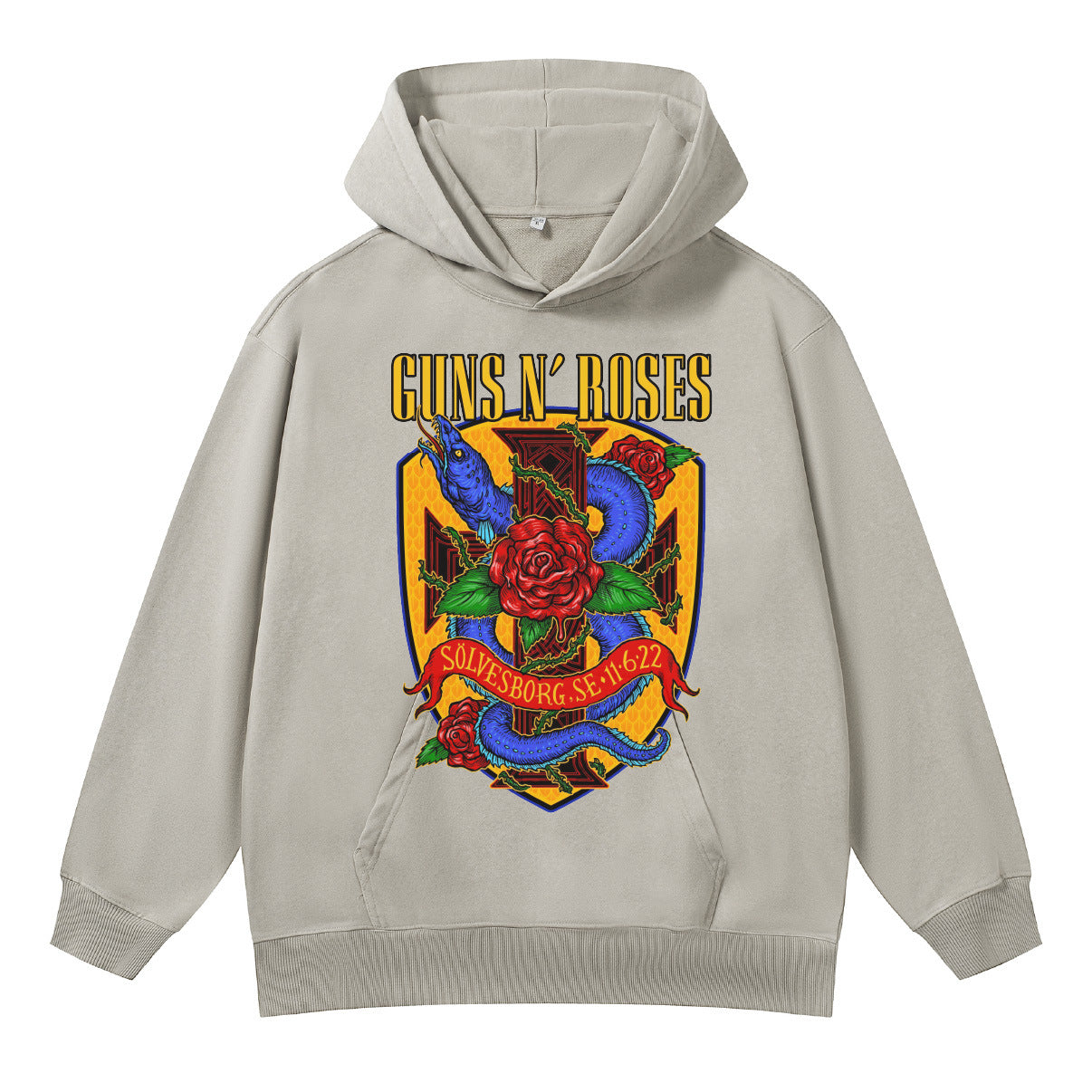 ♛𝔽𝕦𝕤𝕚𝕠𝕟 𝔽𝕠𝕔𝕦𝕤 ♛410G重磅水洗美式復古GUN ROSE連帽大學T FZ-43