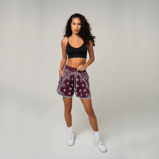 🔆𝔽𝕦𝕤𝕚𝕠𝕟 ☀ 𝔽𝕠𝕔𝕦𝕤 🔆美式Paisley shorts腰果花短褲男女夏速乾運動跑步訓練籃球四分短褲(4色)