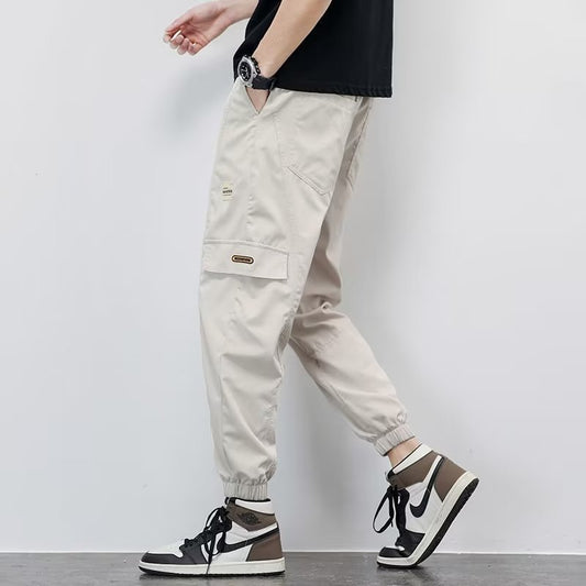 𖥟 𝔽𝕦𝕤𝕚𝕠𝕟 𝔽𝕠𝕔𝕦𝕤 ▓ 𝖜𝖔𝖗𝖐 𝖈𝖑𝖔𝖙𝖍𝖊𝖘 𖢘工裝褲男士夏季薄款ins潮牌多口袋休閒褲时時尚寬鬆帥氣束腳褲 D-15