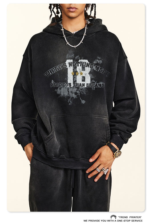 ♛𝔽𝕦𝕤𝕚𝕠𝕟 𝔽𝕠𝕔𝕦𝕤 ♛2025秋冬高磅復古水洗印花帽T B-36