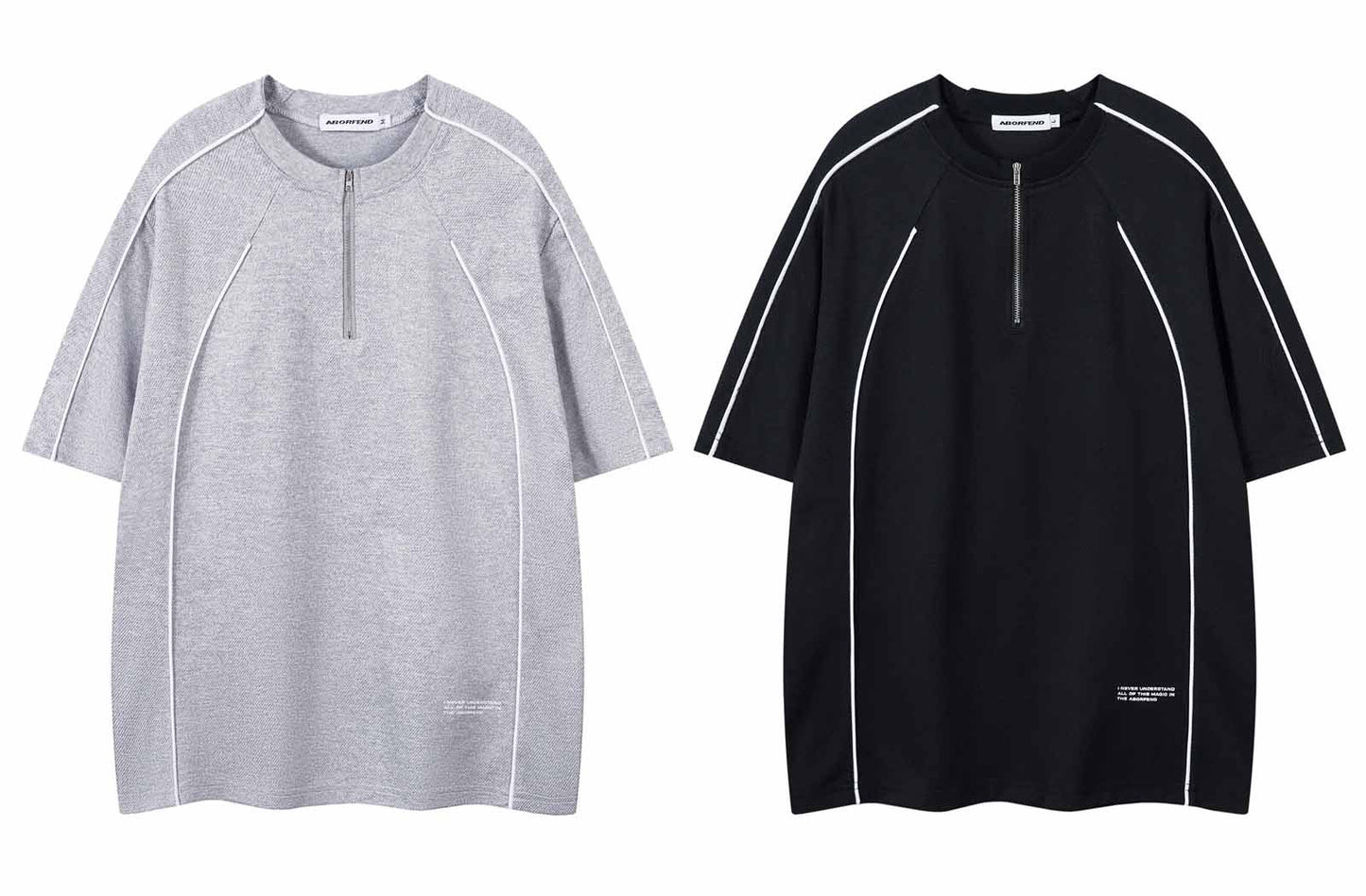 𝕃oose 𝔽it ☞𝟤𝟢𝟤𝟧 ☜美式復古設計感風格半拉鍊男女中性 T-Shirt寬版上衣 B16