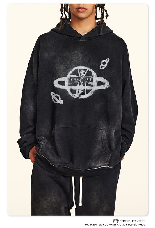 ♛𝔽𝕦𝕤𝕚𝕠𝕟 𝔽𝕠𝕔𝕦𝕤 ♛2025秋冬高磅復古水洗印花帽T 574