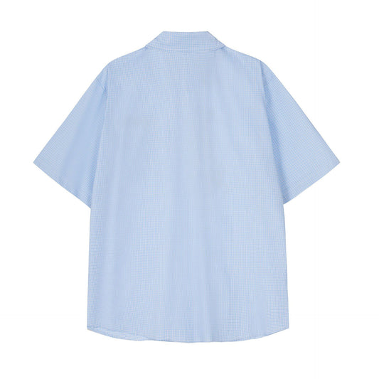 𝔼mbro 𝕊hirt𒉽美式復古趣味小狗刺繡短袖襯衫G-49